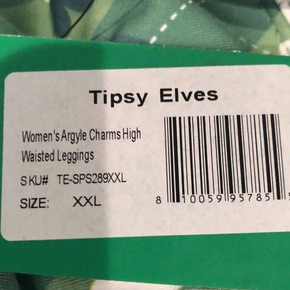 Tipsy Eleves clover St. Patrick's Leggings XL - Picture 4 of 4